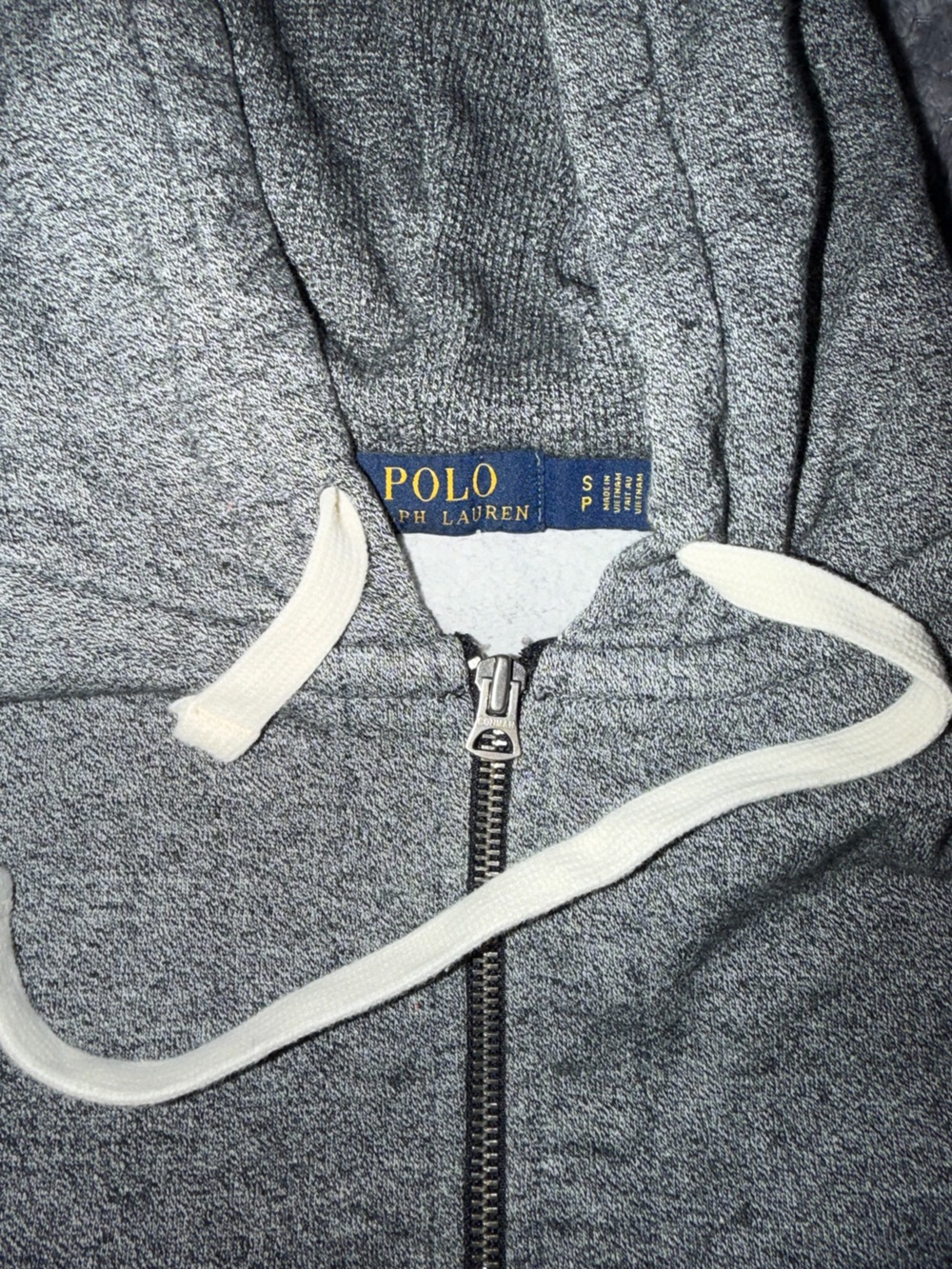 Polo by Ralph Lauren Heather Gray Zip-Up Hoodie with Red Pony - Picture 3 of 3